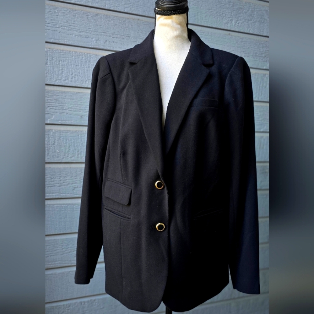 Lord & Taylor Black Blazer Women’s 14W Classic Tailored Career Jacket